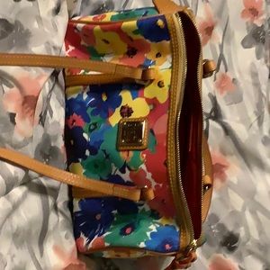 A leather handbag